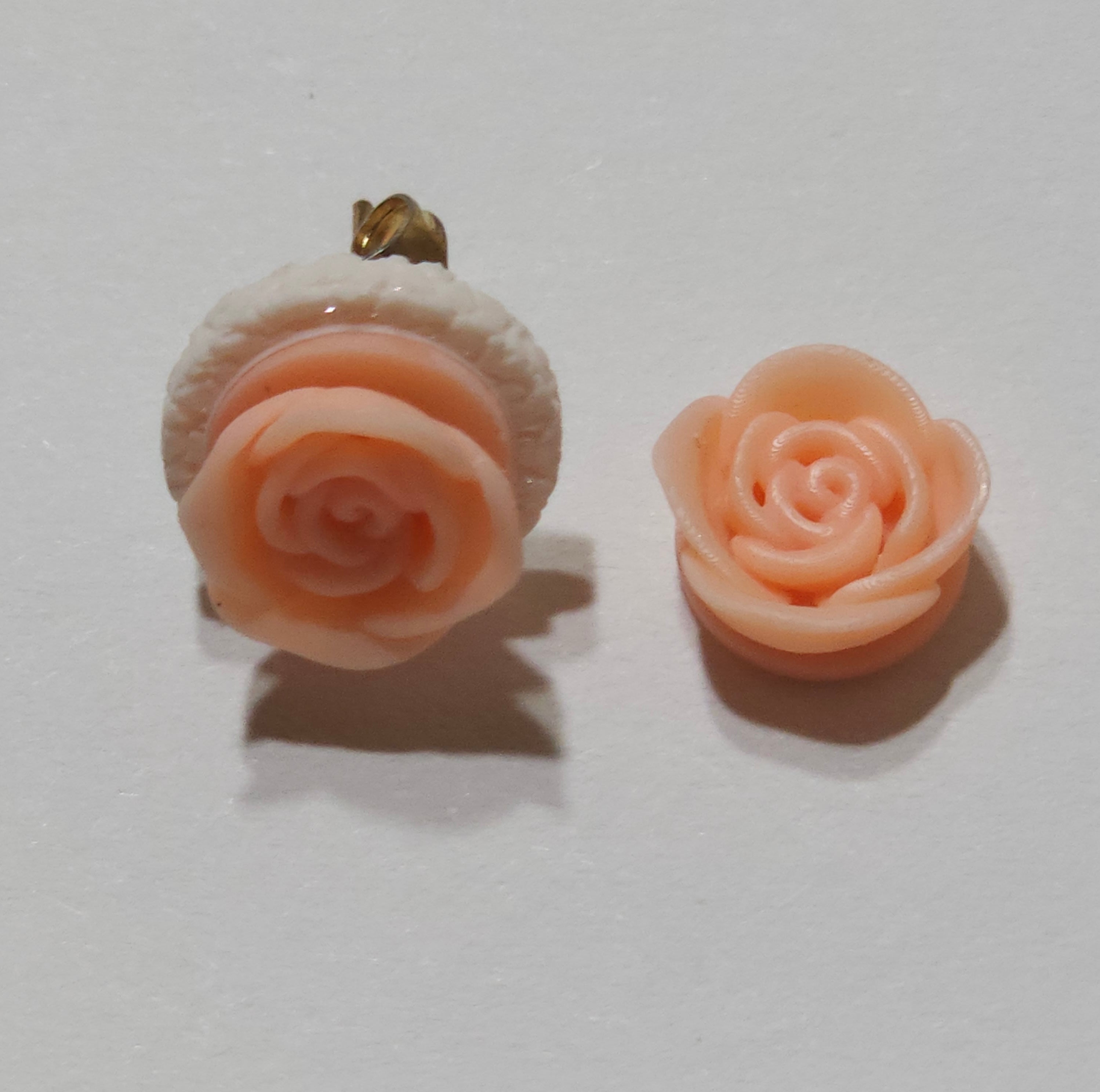 Vintage-inspired Rose earrings- Set of 2 Pairs (Peach & Mint)